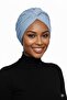 Cotton Band Lined Blue Ready-Made Turban Hijab Pool Cap Suitable for Medical Use - 3