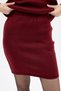 Burgundy Crew Neck Knitwear Sweater Skirt Set 2294 - 4