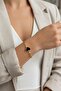 BLACK MINI HEART FIGURE GOLD STEEL CLAMP BRACELET - 2