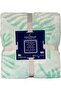 Jacquard Flannel Blanket – Double (200x220 cm) – Knitted Leaf Embossed, Light Green - 3
