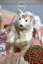Christmas Ornament Gold Embroidered Scarf Bear White 45 cm - 6