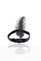 Black Color Charleston Headpiece 80's 90's Feathered Hair Band - 3