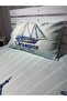 Sea Theme Patterned Baby Kids Single Pique and Pillowcase Bedspread Set - 3
