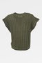 Green Sweater with Gold Flower Embroidery - 3