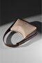 Women's Beige Suede Bitter Brown Faux Leather Hand and Shoulder Bag - 3