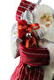 Striped Velvet Santa Claus Red 30 cm - 6