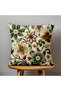Set of 4 Reversible Digital Print Cushion Cover Embroidered Look Floral Print - 4