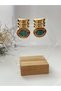 Turquoise Stone Steel Maran Earrings. Vintage Earrings. Trendy Earrings - 2