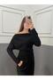 New Product Drape/Ruching Detail Flowy Neckline Knitted Crepe Fabric Long Sleeve Blouse 0031 - 3