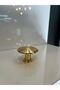 Striped Mushroom Button Metal Handle Gold Cabinet Door Drawer Tv Unit Furniture Single Hole Gold - 2