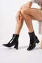 Hernet Square-Toe Pre-Stitched Women's Boots Black Wrinkled - 7