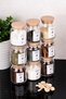 9-Piece Glass Spice Jar Set 9 Spice Spoons Wooden Vacuum Lid Spice Jar Set with Labels 300 ml - 5