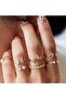 7-Piece Adjustable Gold Tone Color Ring Set for Women & Girls - 3