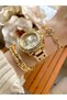 Gold Color Metal Strap Women's Wristwatch & With Bracelets - 2