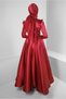 Pul Sequin Embroidered Satin Evening Dress 50368 - 3