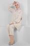 STONE DETAILED WAIST RUBBERED DOUBLE PANT SUIT 43910