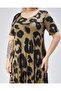 Women's Plus Size Khaki Asymmetrical Hemline Short Sleeve Viscose Dress 65N39108 - 3