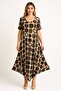 Women's Plus Size Mink, Asymmetric Cut Hem, Short Sleeve Viscose Dress 65N39108