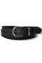 Men's Faux Leather Nickel Buckle Thin Old Money Black Belt 2.5 cm - 5