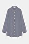 Anthracite Women's Shirt Collar Wooden Buttoned Collage Elastic Aerobin Woven Tunic - Regular Fit