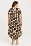 Women's Plus Size Mink, Asymmetric Cut Hem, Short Sleeve Viscose Dress 65N39108 - 3