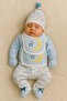 100% Cotton Baby Boy Hospital Release 5-Piece Set - Blue & Embroidered Newborn Set - Gift