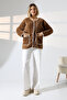 Women's Brown Long Sleeve Plush Cardigan - 2