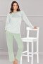 Long Sleeve Jacquard Fabric Soft Winter Stylish Elegant Pajama Set 09-169 - 4
