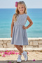 Girl's Gray Dress Salmon Buckle Suit 0010