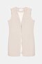 Stone Women's V-Neck Agraf Closure Relaxed Fit Pocketed Woven Long Vest