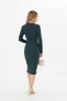 Women's Half-Neck Bodycon Long Sleeve Knitted Camisole Dress - Petrol - 9