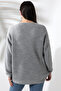 Women's Gray V-Neck Thessaloniki Knit Oversize Knitwear Sweater - 6