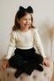 Girl's Cream Long Sleeve T-Shirt and Black Leggings Headband Set - Casual, Stylish, and Comfortable Combination - 3