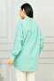 Green Striped Oversize Women's Tunic Shirt - 2