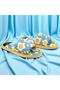 Unisex Green Egg Patterned Open Front Soft Sole Home Slippers