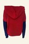 Blue Embroidered Sleeves Knit Detailed Burgundy Knitwear Hooded Sweatshirt - 3