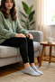 Women's and Men's 10-Piece Cotton Piece Plain Gray Booties Socks Set Comfortable and Breathable - 2