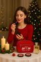Red Christmas Themed Makeup Bag – Travel and Cosmetic Organizer – Gift Women's Bag - 2