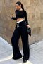 Black Double Waistband Wide Leg Women’s Trousers MG2551 - 3