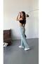 Women's Faded Effect Vintage High Waist Wide Leg Cargo Pants - 6