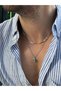Nessa 2-Piece Italian Chain Green Natural Stone Silver Color Chain Men's Tarnish-Free Steel Necklace
