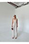 Stone Color Square Neck Vest Pants Set - 4