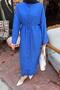 Pat Detailed Dress Cobalt Blue - 3