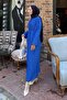 Pat Detailed Dress Cobalt Blue - 2