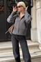 Anthracite Double Zipper Stand Collar Women's Knitwear Cardigan Mg2505 - 5
