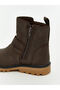 Brown Leather Look Baby Boy Boots - 6
