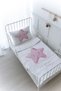 Organic Printed Baby (100X150) Quilt Set - Pure Baby Series - Fluffy Pink Star