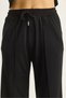 Women's Black Crew Neck Long Sleeve Top Ribbed Elastic Waist Loose Pants Modal Set 9401 60283624 - 5