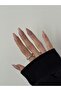 Zircon Stone Tamtur Non-Tarnish Steel Gold Detail Ring - 2