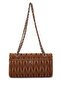 Women's Faux Leather Camel Shoulder Bag - 3